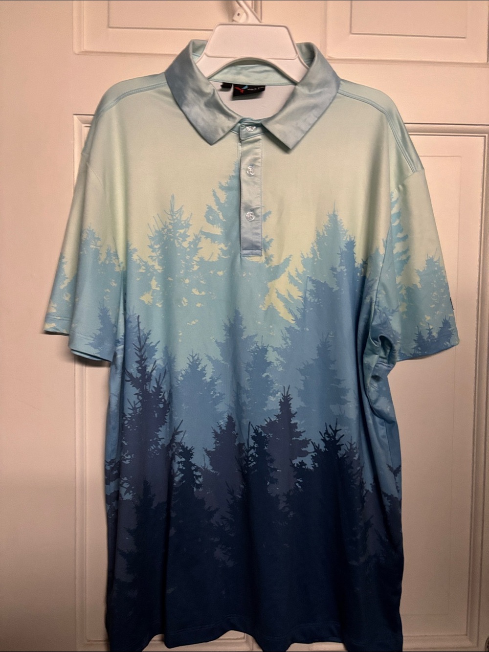 Men's Blue Forest Gradient Polo Shirt